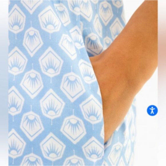 Persifor Clare Dress Flutter Sleeve Shift Sunrise in Crystal Blue Cotton Small - Picture 4 of 12